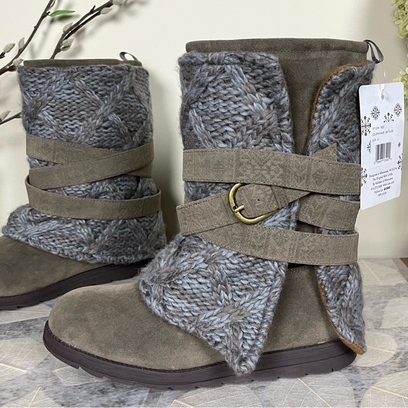 MUK LUKS® Nikki 3-in-1 Belted Sweater Wrap Water Resistant Faux Suede Boots - Picture 8 of 16